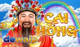 Tampilan visual slot Cai Hong dengan tema pelangi dan elemen keberuntungan.